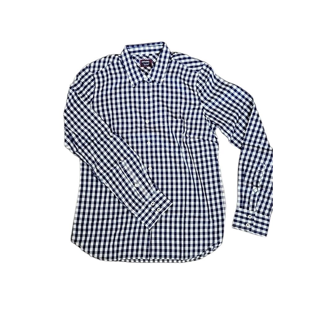UNTUCKit Belleza Blue Gingham Checkered Preppy Button Up Shirt Women's 14 - Picture 3 of 7